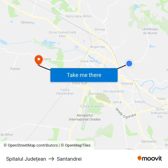 Spitalul Județean to Santandrei map