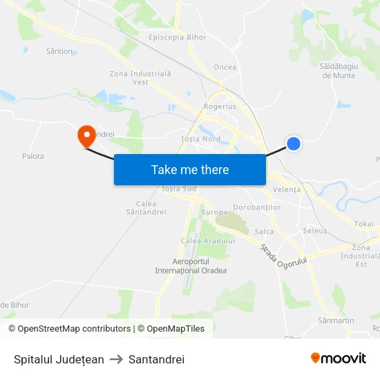 Spitalul Județean to Santandrei map