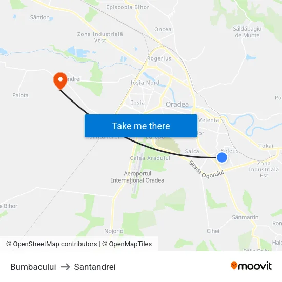 Bumbacului to Santandrei map