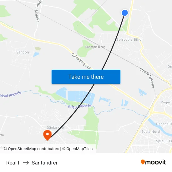 Remarkt Episcopia to Santandrei map