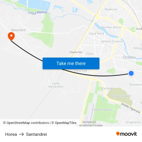 Horea to Santandrei map