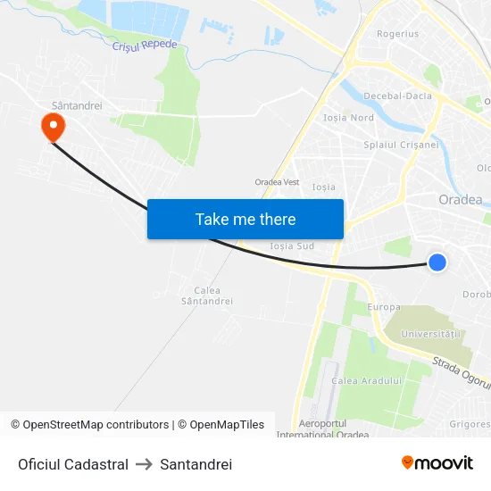 Oficiul Cadastral to Santandrei map