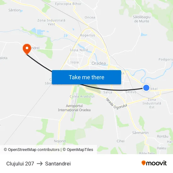 Clujului 207 to Santandrei map