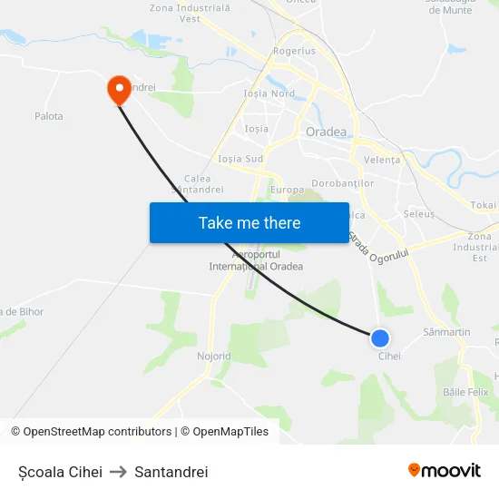 Cihei | Școală to Santandrei map