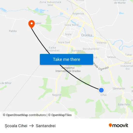 Cihei | Școală to Santandrei map