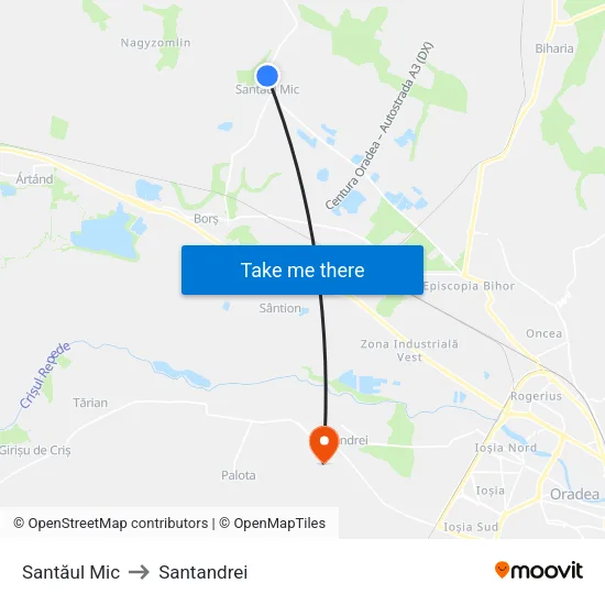 Santăul Mic | Nr. 25 to Santandrei map