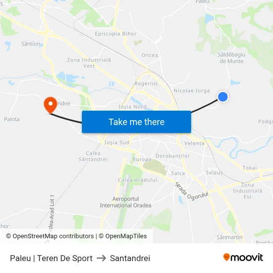 Paleu | Teren De Sport to Santandrei map