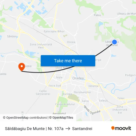 Săldăbagiu De Munte | Nr. 107a to Santandrei map