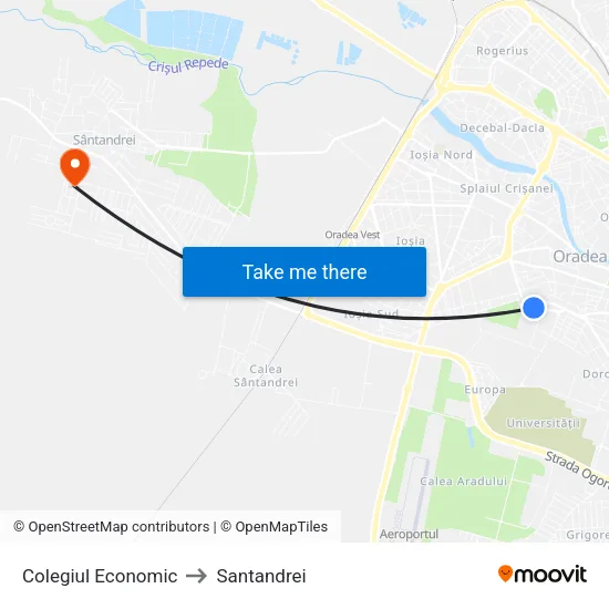 Colegiul Economic to Santandrei map