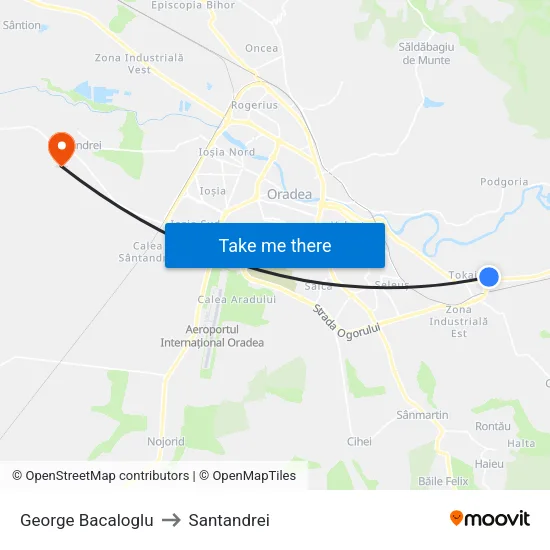 George Bacaloglu to Santandrei map