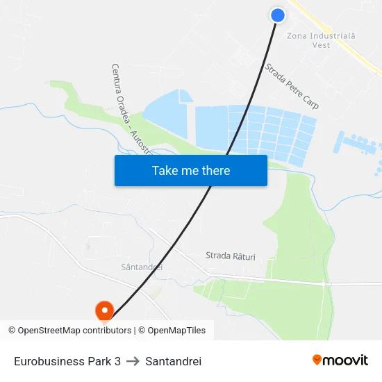 Eurobusiness Park 3 to Santandrei map
