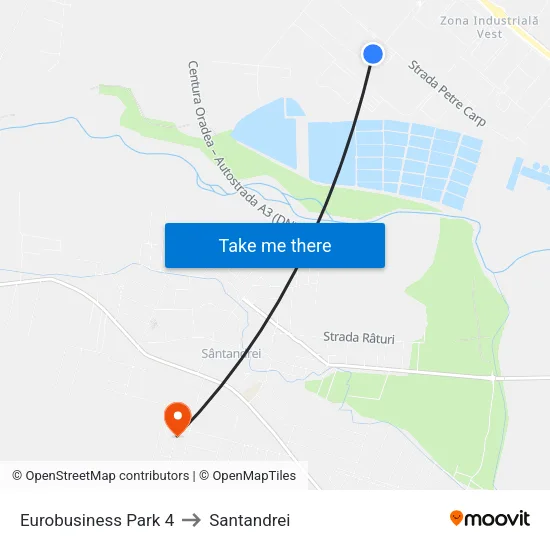 Eurobusiness Park 4 to Santandrei map