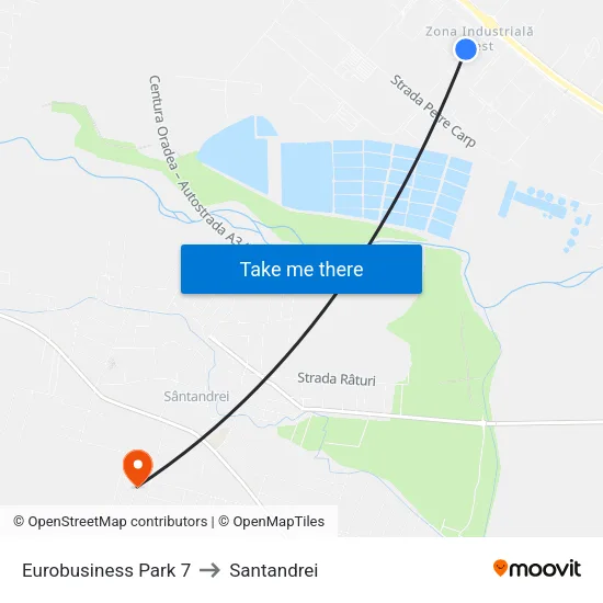 Eurobusiness Park 7 to Santandrei map