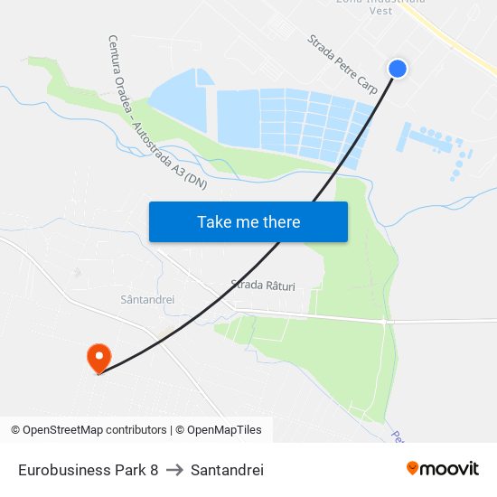 Eurobusiness Park 8 to Santandrei map