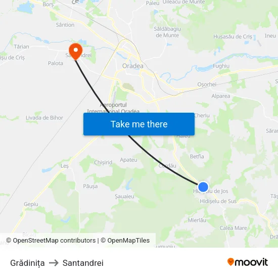 Hidișelu De Jos | Grădiniță to Santandrei map