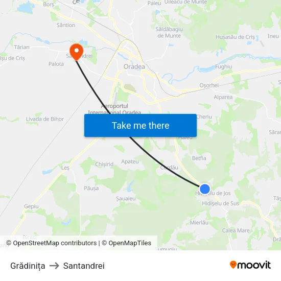 Hidișelu De Jos | Grădiniță to Santandrei map