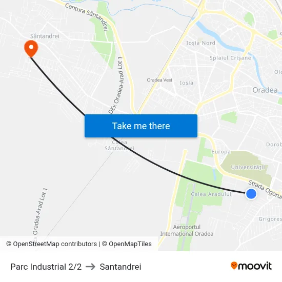 Parc Industrial 2/2 to Santandrei map
