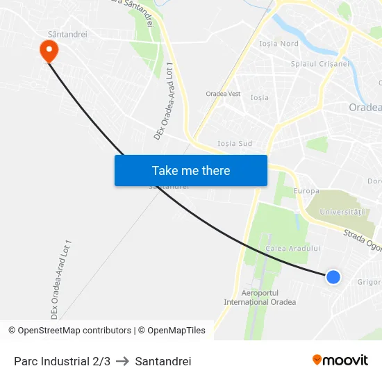 Parc Industrial 2/3 to Santandrei map