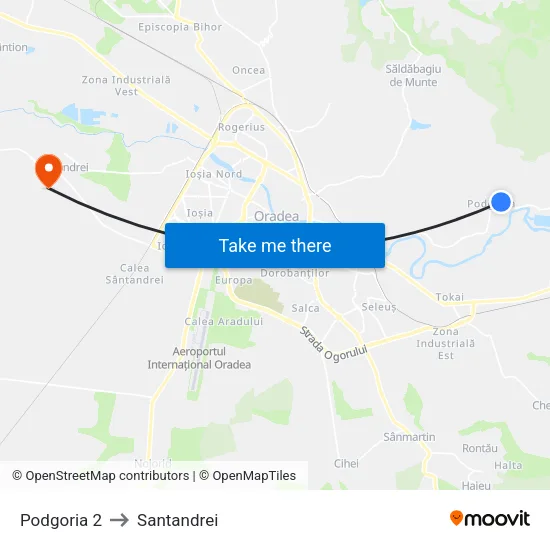 Podgoria Nr. 13 to Santandrei map