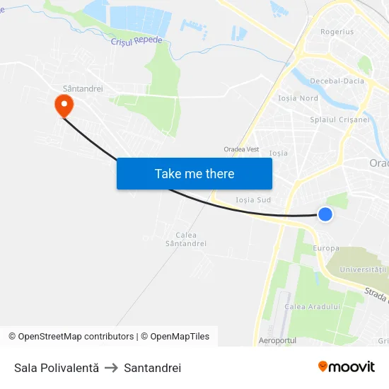 Sala Polivalentă to Santandrei map
