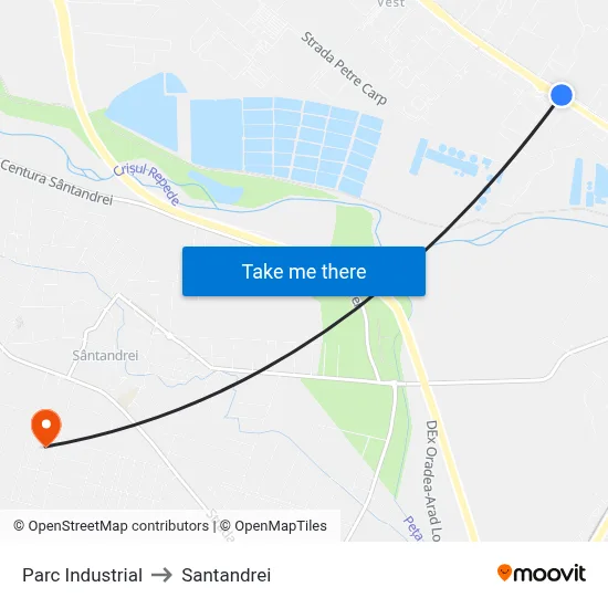 Parc Industrial to Santandrei map