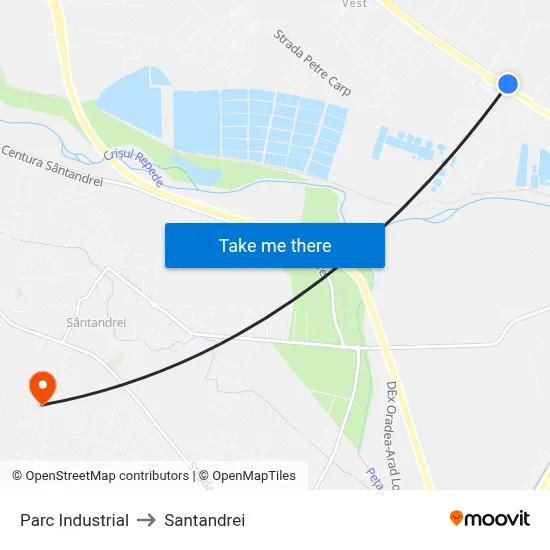Parc Industrial to Santandrei map