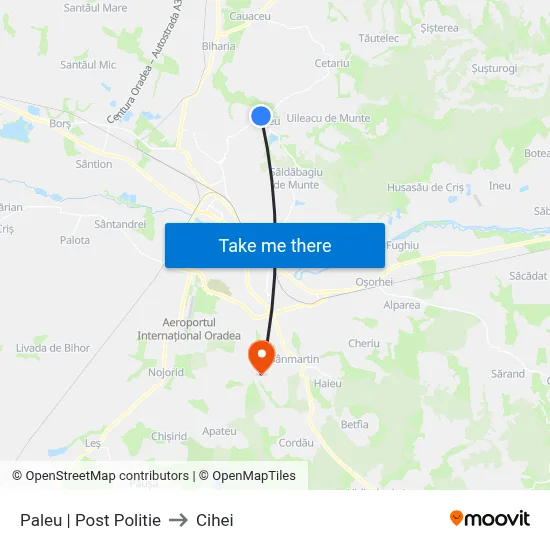 Paleu | Post Politie to Cihei map