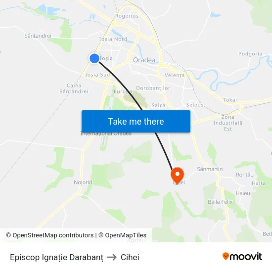 Episcop Ignație Darabanț to Cihei map