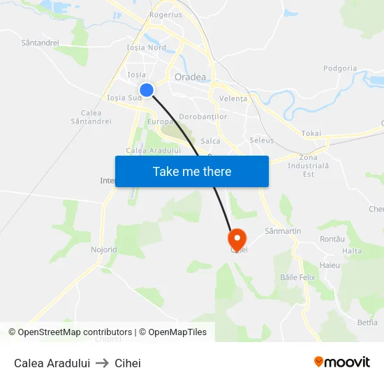 Calea Aradului to Cihei map
