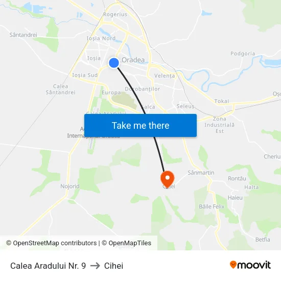 Calea Aradului Nr. 9 to Cihei map