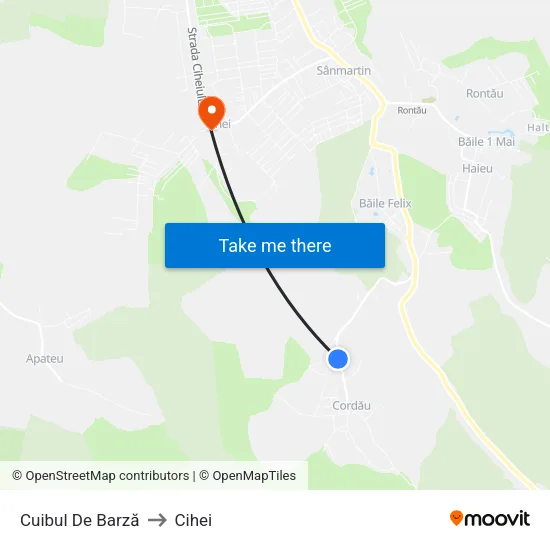 Cordău | Cuibul De Barză to Cihei map