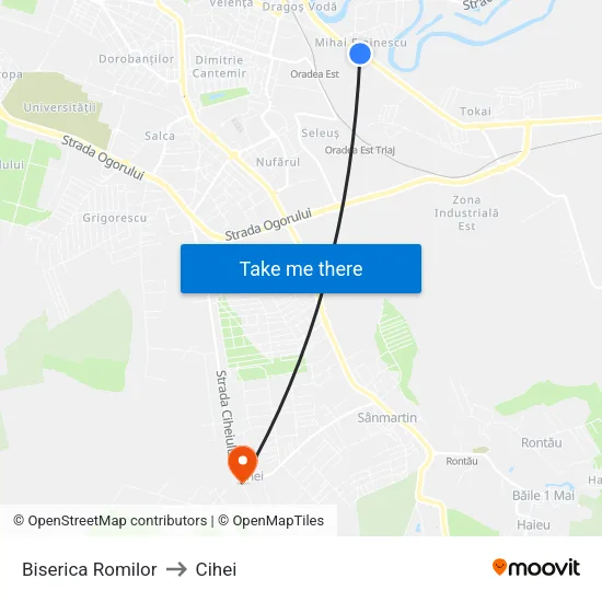 Biserica Romilor to Cihei map