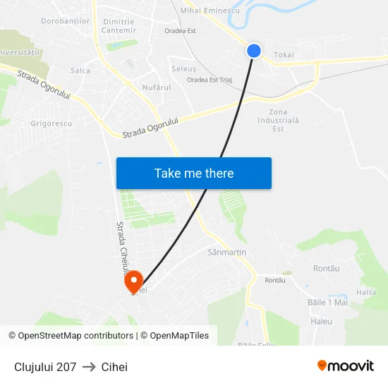Clujului 207 to Cihei map