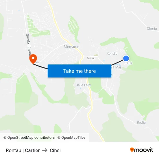 Rontău | Cartier to Cihei map