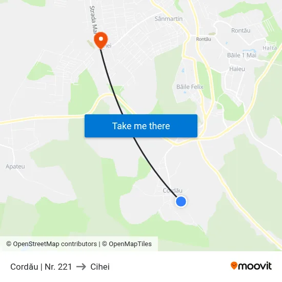 Cordău | Nr. 221 to Cihei map