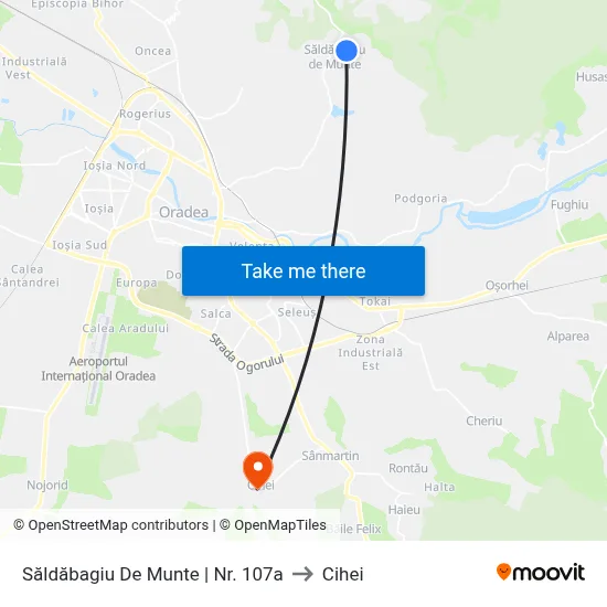 Săldăbagiu De Munte | Nr. 107a to Cihei map