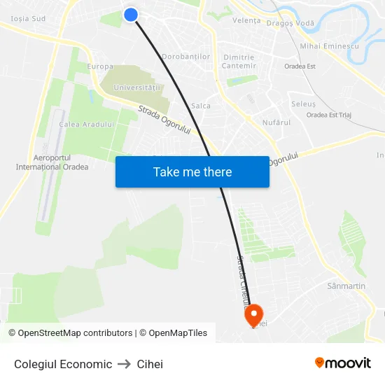 Colegiul Economic to Cihei map