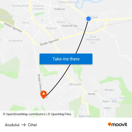Aiudului to Cihei map