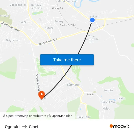 Ogorului to Cihei map