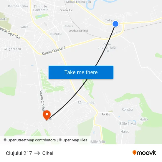 Clujului 217 to Cihei map