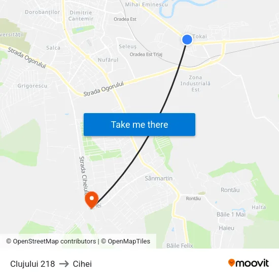 Clujului 218 to Cihei map