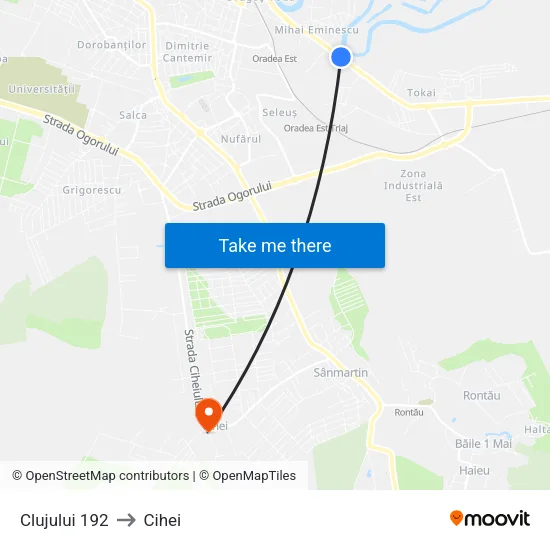 Clujului 192 to Cihei map