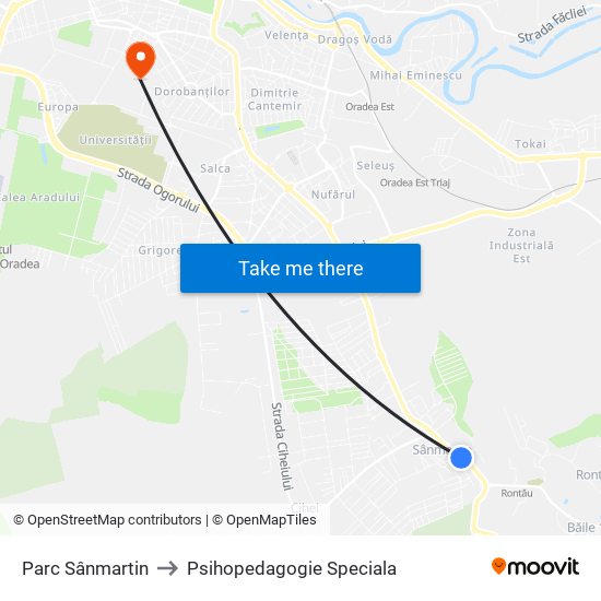 Parc Sânmartin to Psihopedagogie Speciala map