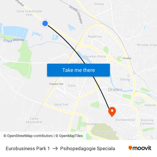 Eurobusiness Park 1 to Psihopedagogie Speciala map