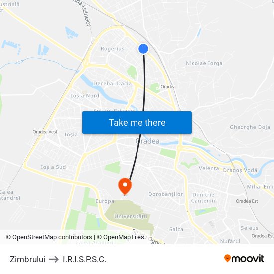 Zimbrului to I.R.I.S.P.S.C. map