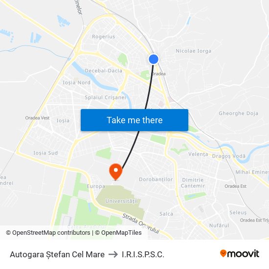 Autogara Ștefan Cel Mare to I.R.I.S.P.S.C. map