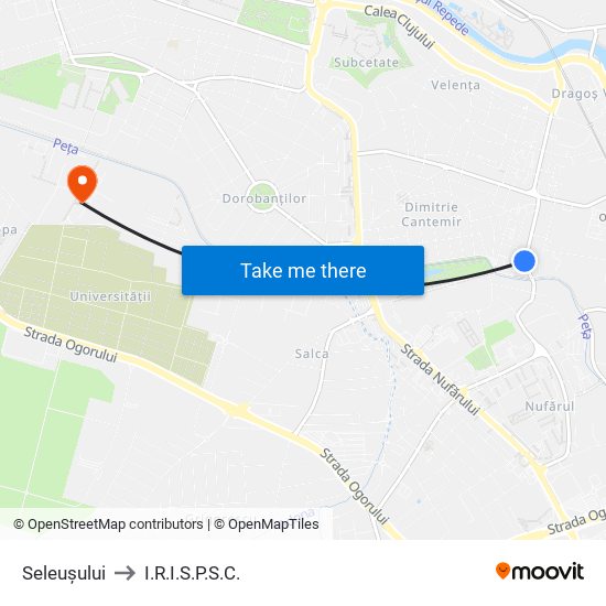 Seleușului to I.R.I.S.P.S.C. map