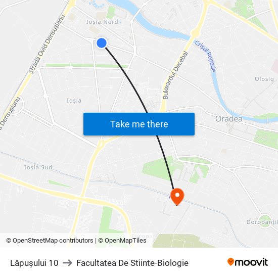 Lăpușului 10 to Facultatea De Stiinte-Biologie map