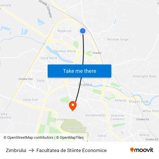 Zimbrului to Facultatea de Stiinte Economice map