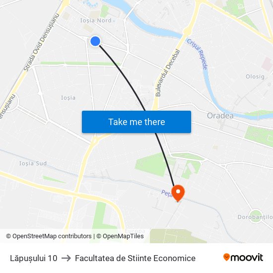 Lăpușului 10 to Facultatea de Stiinte Economice map